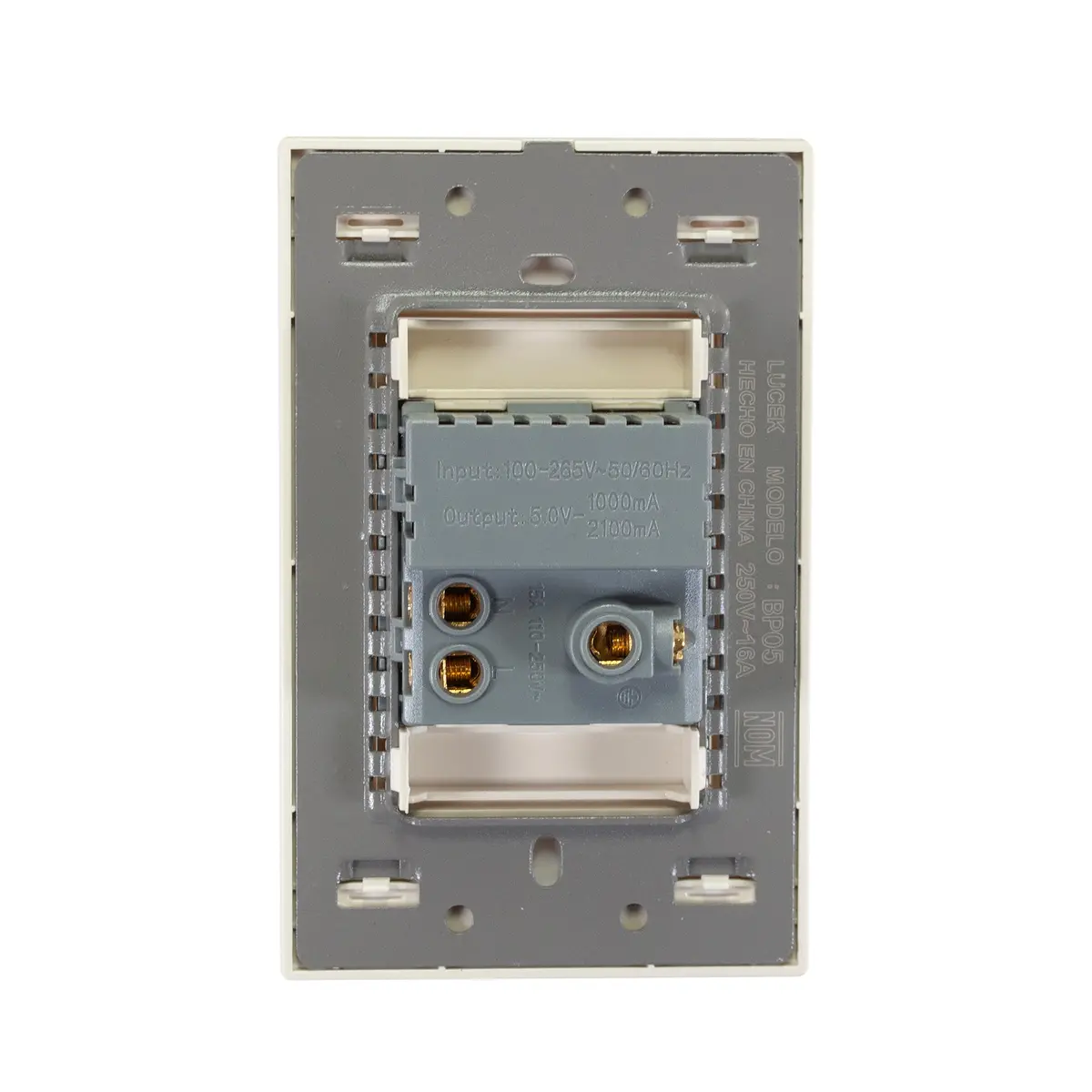 Placa Lucek Colors Contacto Y 2 Usb Hueso - La Nueva Eléctrica 2