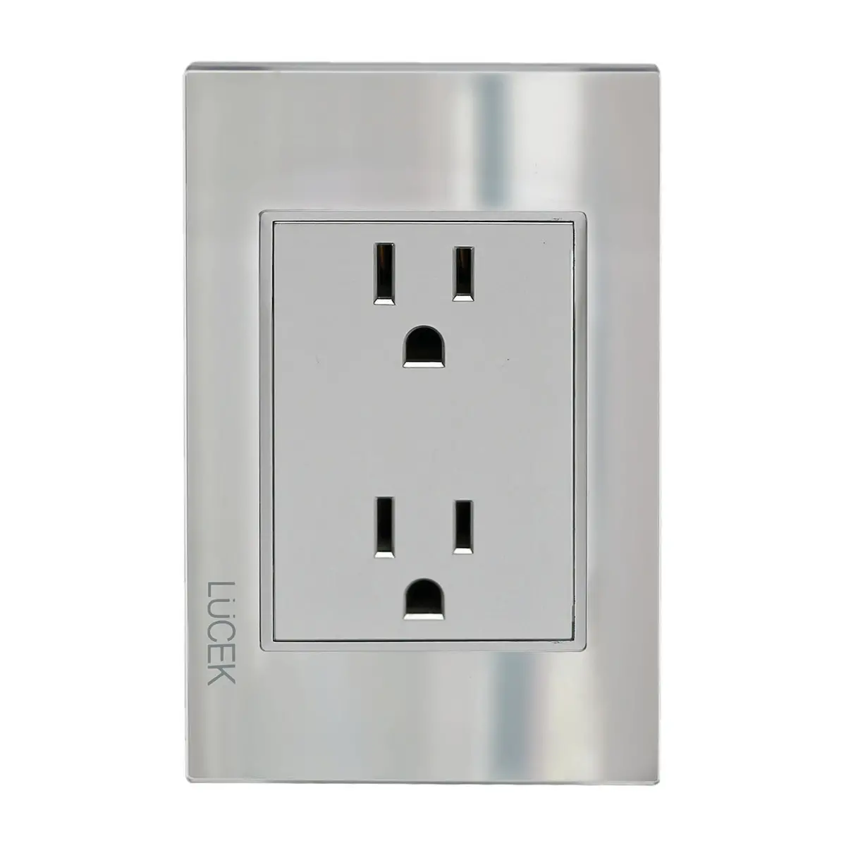 Placa Lucek Duplex Cristal Espejo Plata - La Nueva Eléctrica 1