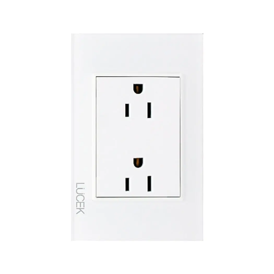 Placa Lucek Crystal Contacto Duplex Blanco/Blanco - La Nueva Eléctrica 1