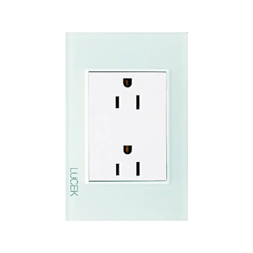 Placa Lucek Crystal Contacto Dúplex Crystal/Blanco - La Nueva Eléctrica 1