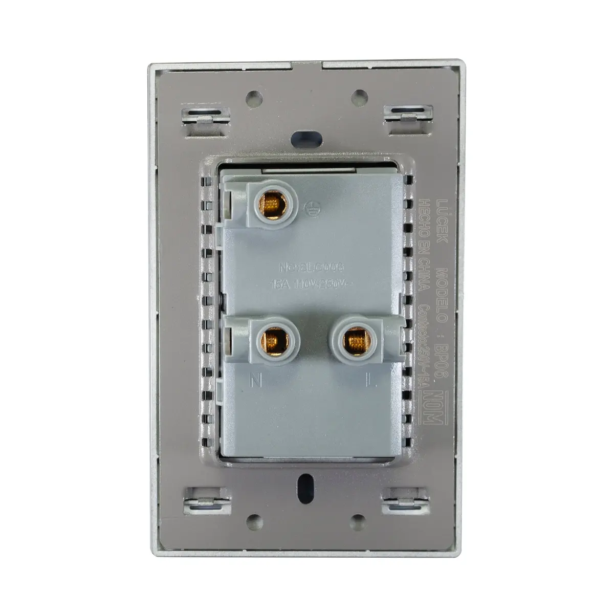 Placa Lucek Contacto Duplex Cristal Espejo Negro - La Nueva Eléctrica 2