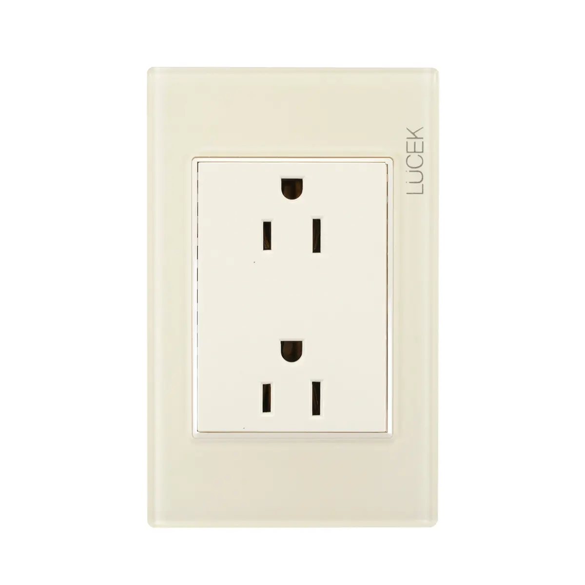 Placa Lucek Colors Contacto Duplex Hueso - La Nueva Eléctrica 1
