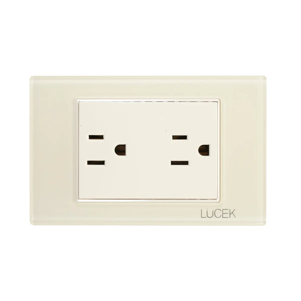 Placa Lucek Colors Contacto Duplex Hueso - La Nueva Eléctrica 2