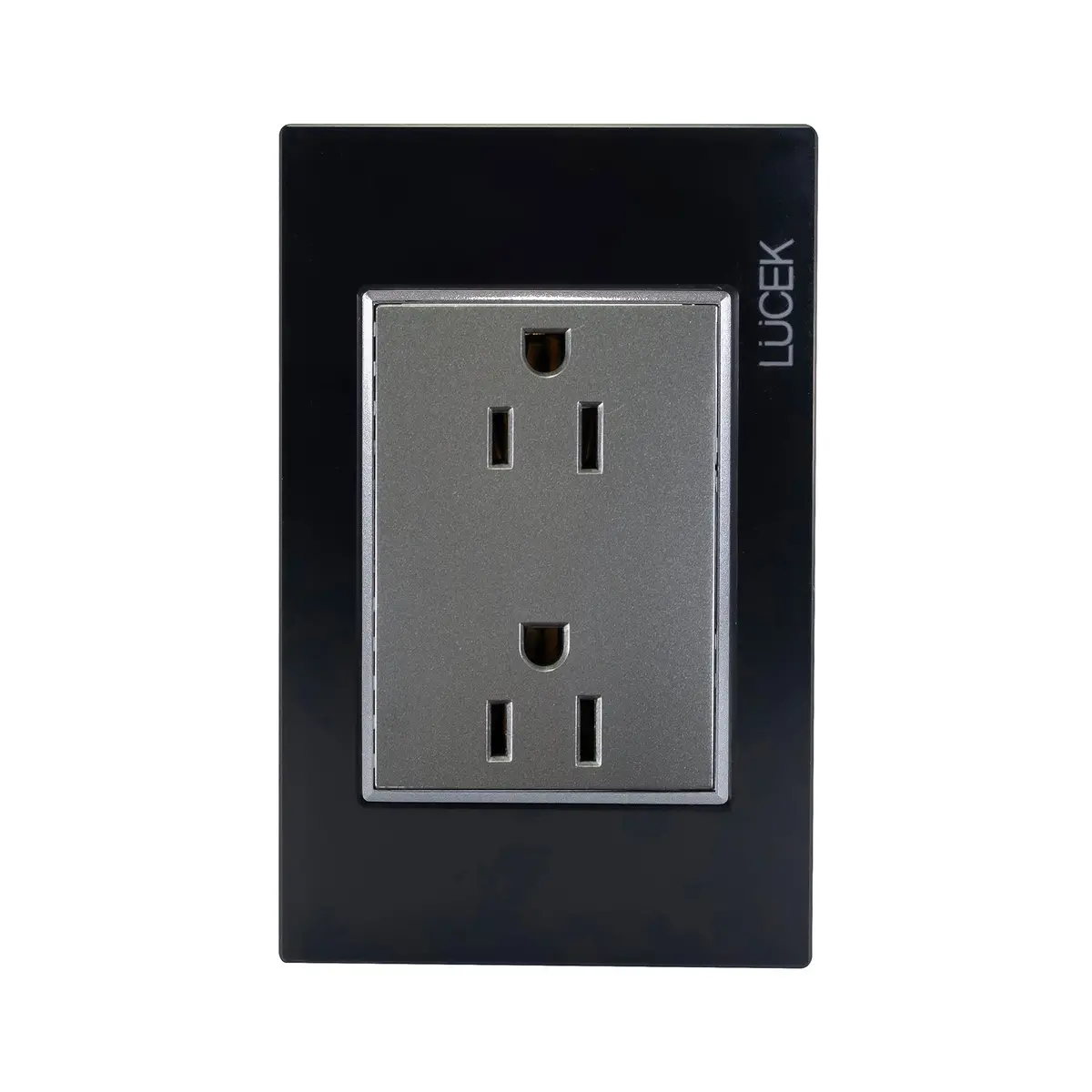 Placa Lucek Colors Contacto Dúplex Negro - La Nueva Eléctrica 1