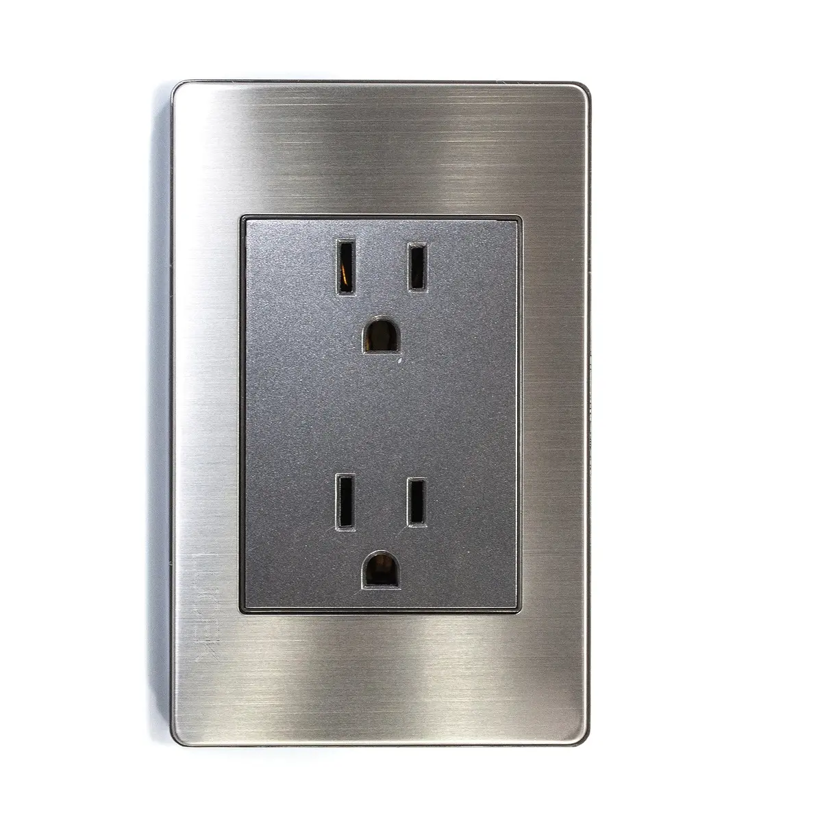 Placa Lucek Metal Contacto Duplex Anonizado - La Nueva Eléctrica 1