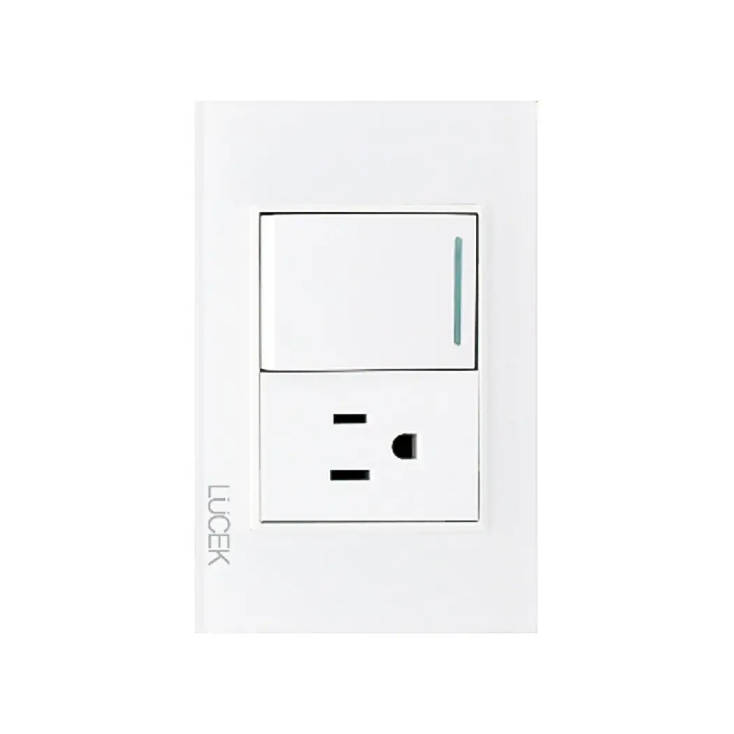 Placa Lucek Crystal Contacto Y Apagador Blanco/Blanco - La Nueva Eléctrica 1