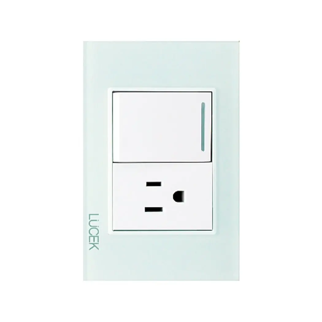 Placa Lucek Crystal Contacto Y Apagador Crystal/Blanco - La Nueva Eléctrica 1