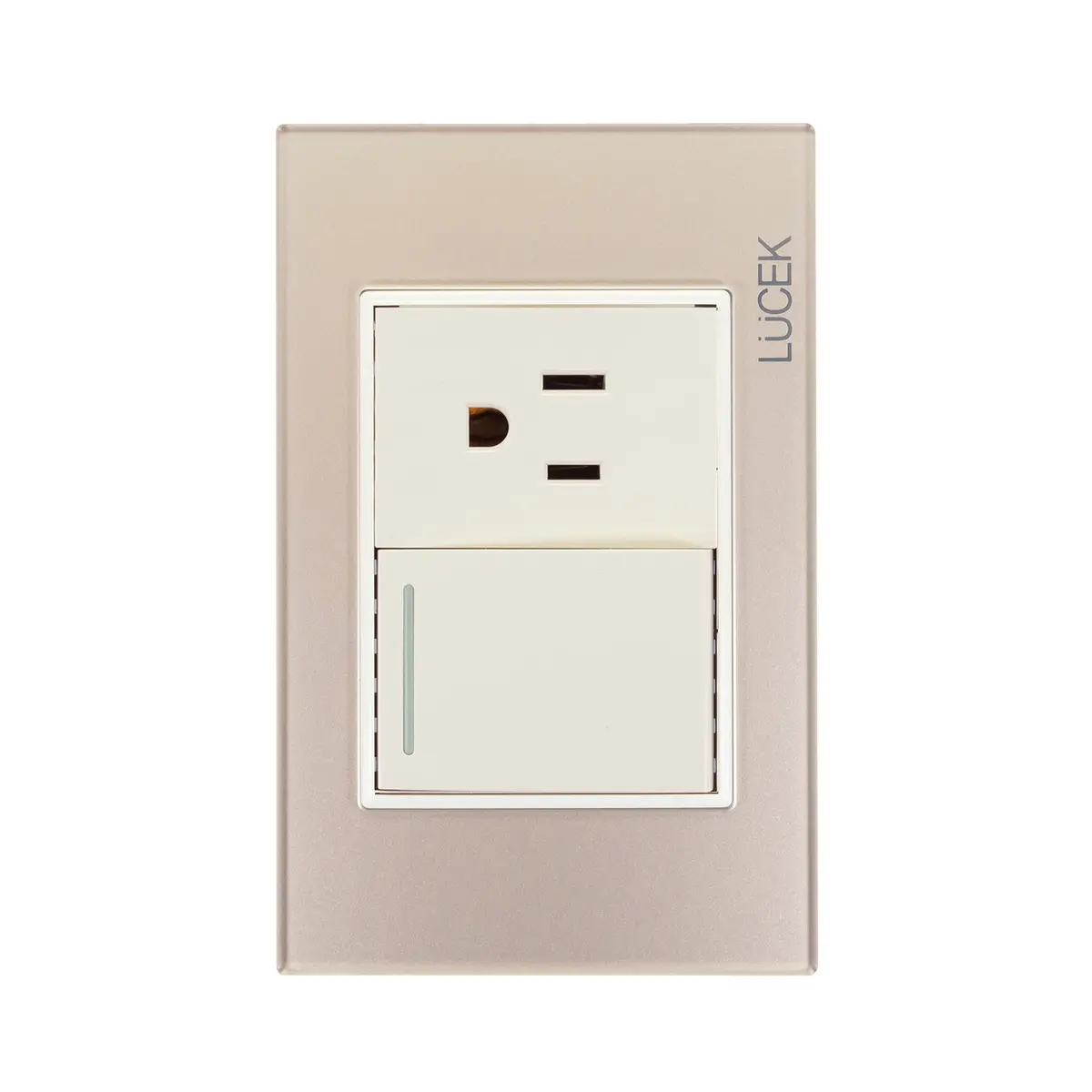 Placa Lucek Crystal Contacto Y Apagador Dorado/Marfil - La Nueva Eléctrica 1
