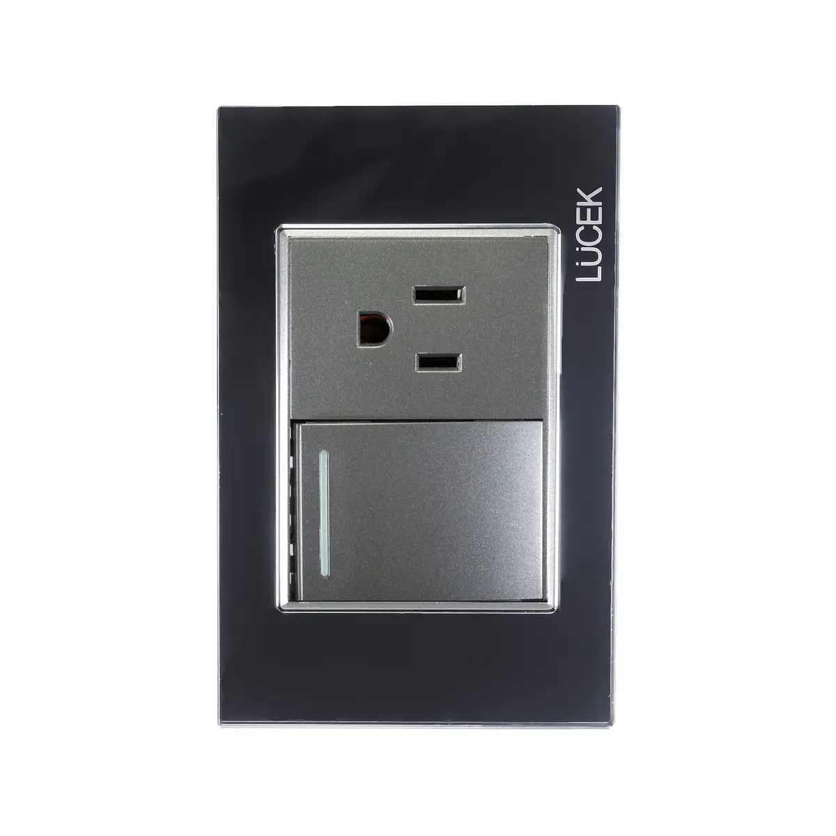 Placa Lucek 1 Apagador Sencillo Y 1 Contacto De 15 Módulos - La Nueva Eléctrica 1