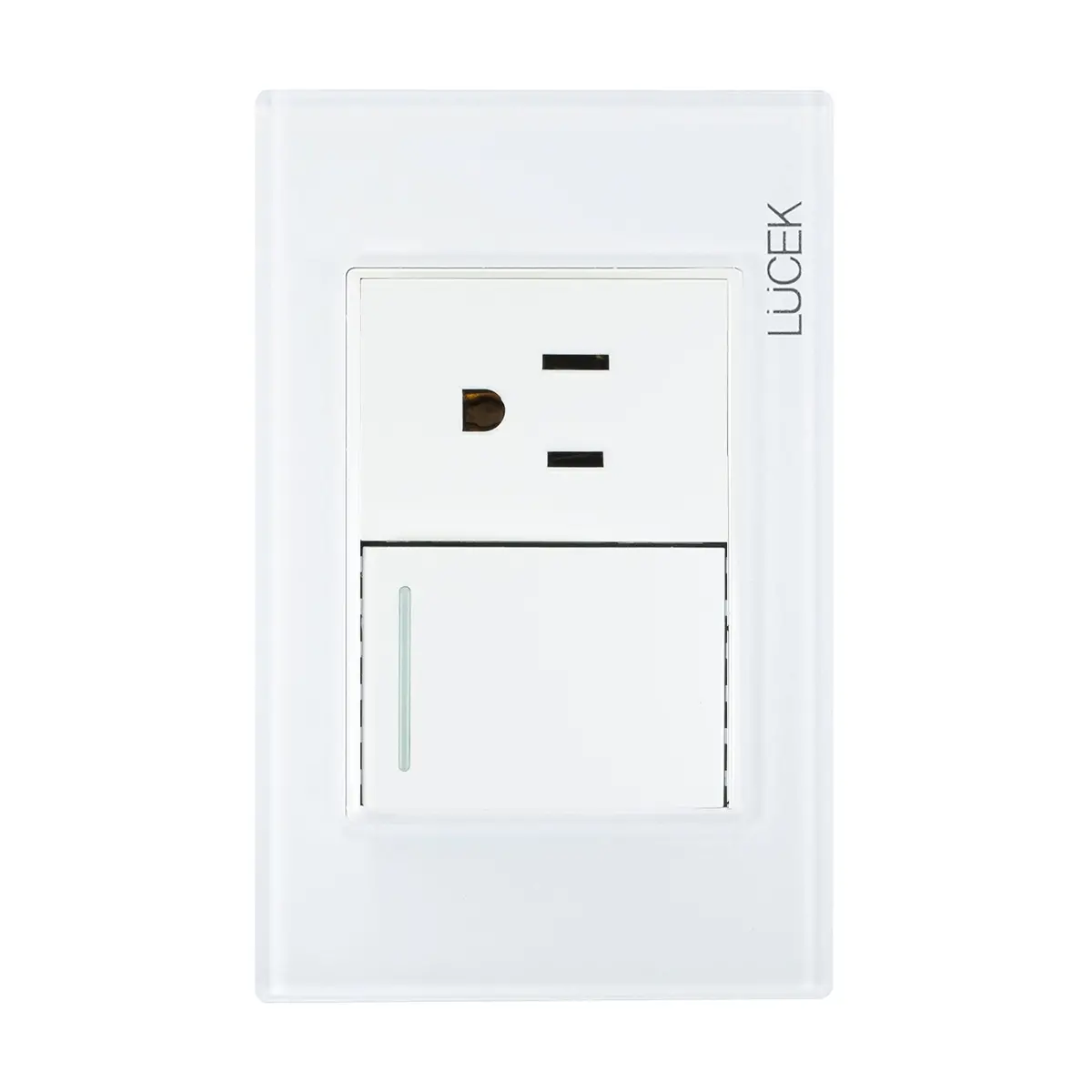 Placa Lucek Colors Apagador Y Contacto Blanco - La Nueva Eléctrica 1