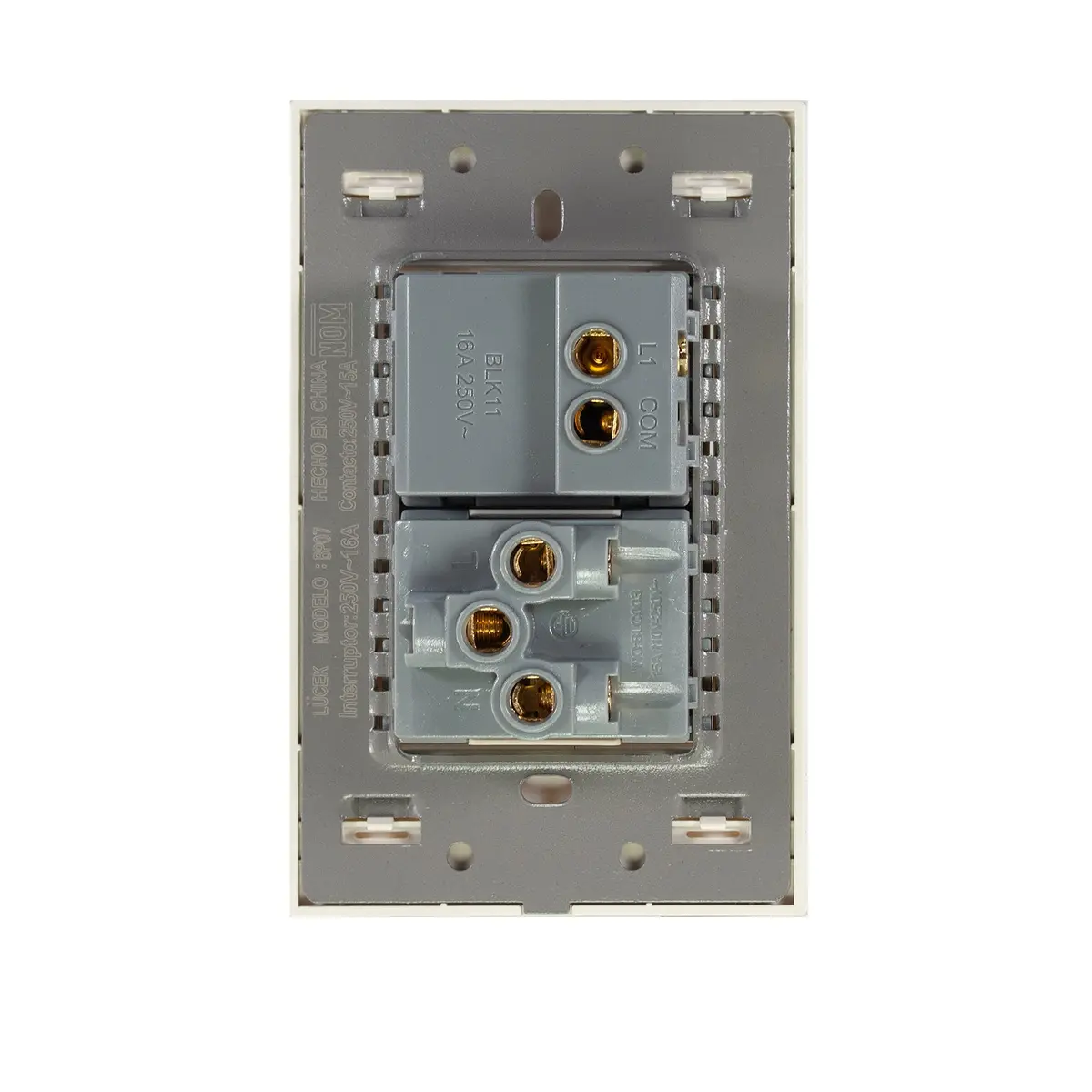 Placa Lucek Colors Apagador Y Contacto Hueso - La Nueva Eléctrica 2