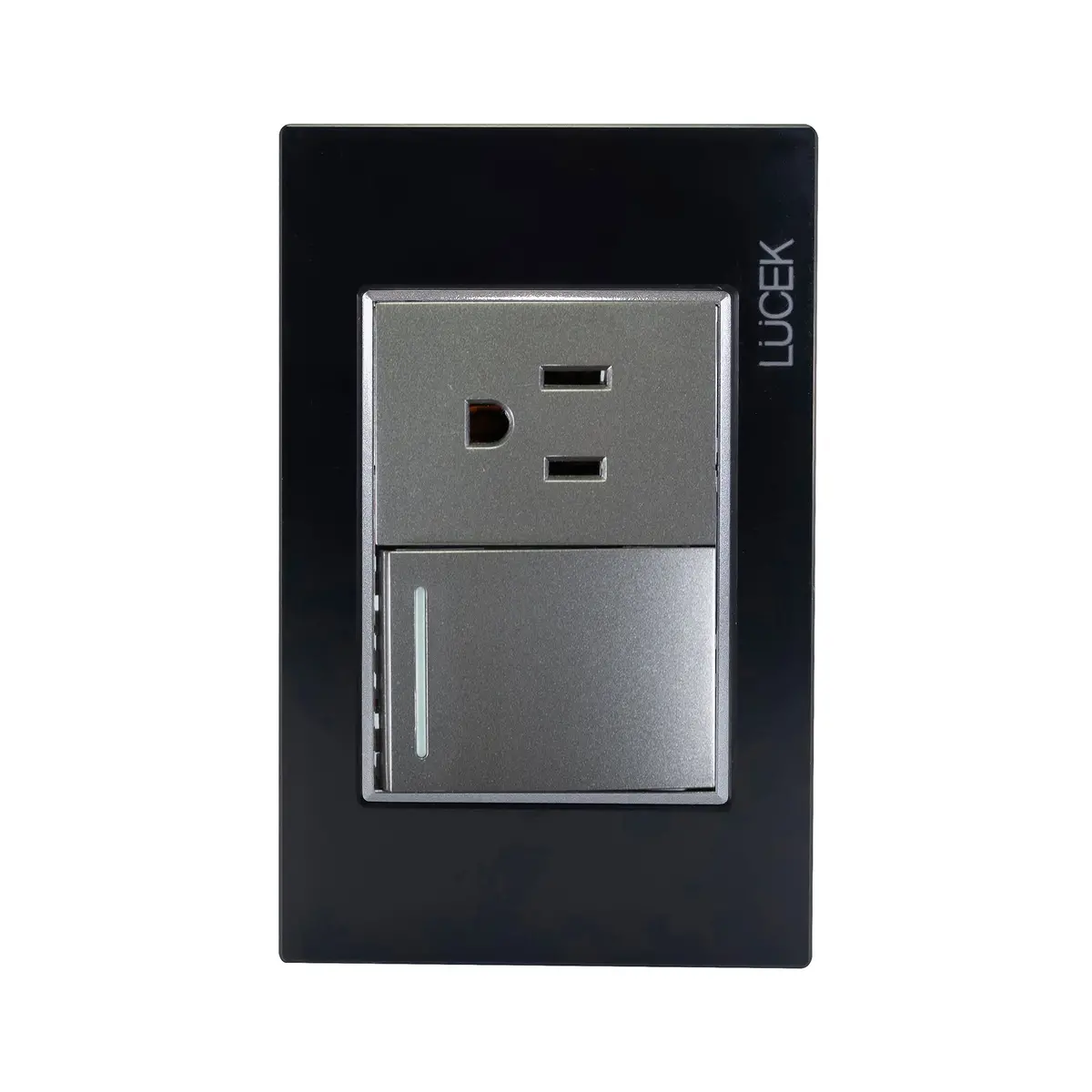 Placa Lucek Colors Apagador Y Contacto Negro - La Nueva Eléctrica 1