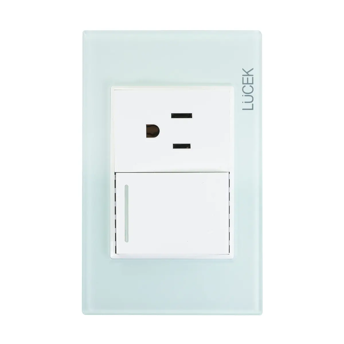 Placa Lucek Crystal Contacto Y Apagador Escalera Crystal/Blanco - La Nueva Eléctrica 1