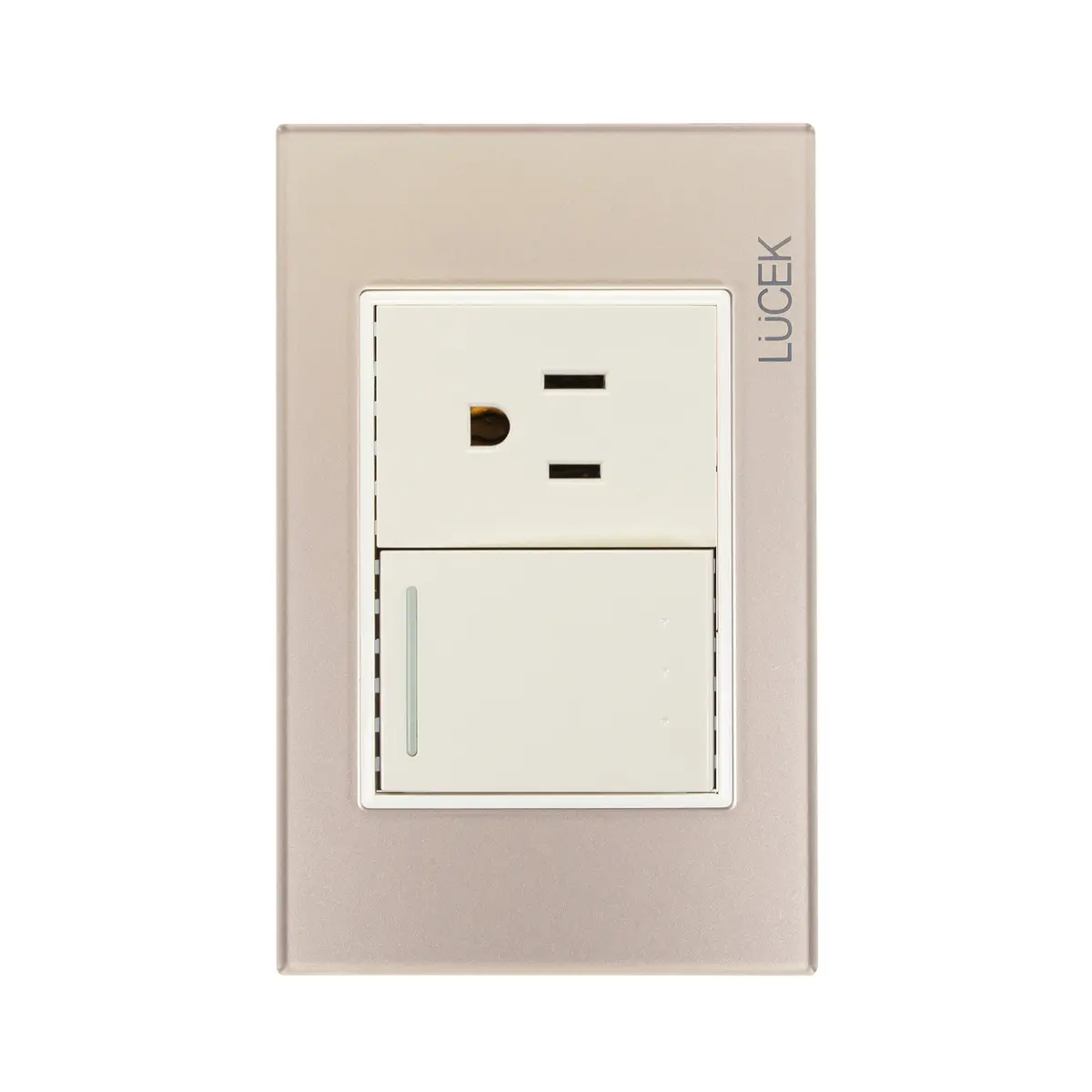 Placa Lucek Crystal Contacto Y Apagador Escalera Dorado/Marfil - La Nueva Eléctrica 1