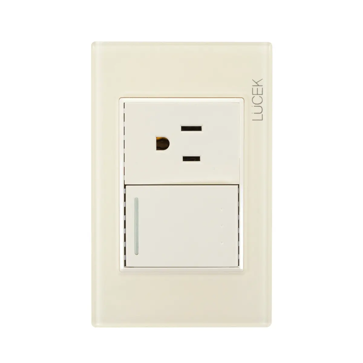 Placa Lucek Colors Apagador Escalera Y 1 Contacto Hueso - La Nueva Eléctrica 1