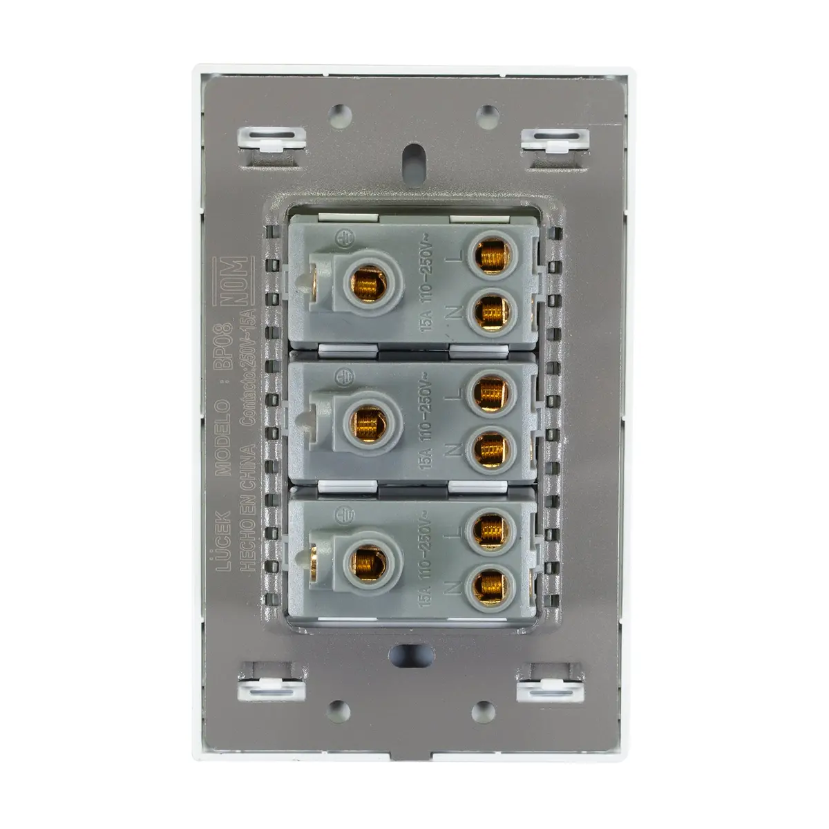 Placa Lucek Colors C/3 Contactos Blanco - La Nueva Eléctrica 2