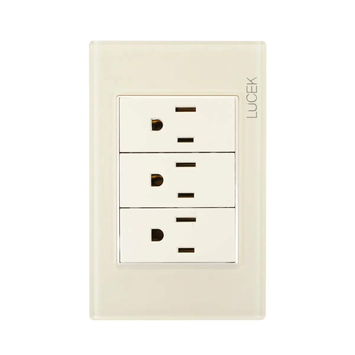 Placa Lucek Colors C/3 Contactos Hueso - La Nueva Eléctrica 1