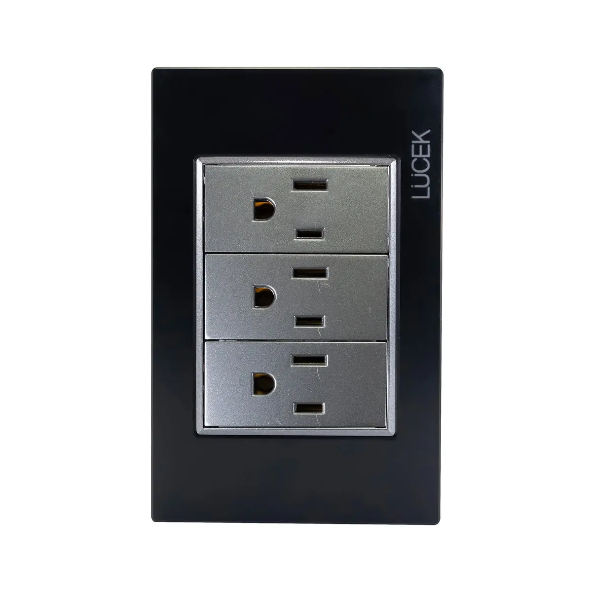 Placa Lucek Colors C/3 Contactos Negro - La Nueva Eléctrica 1