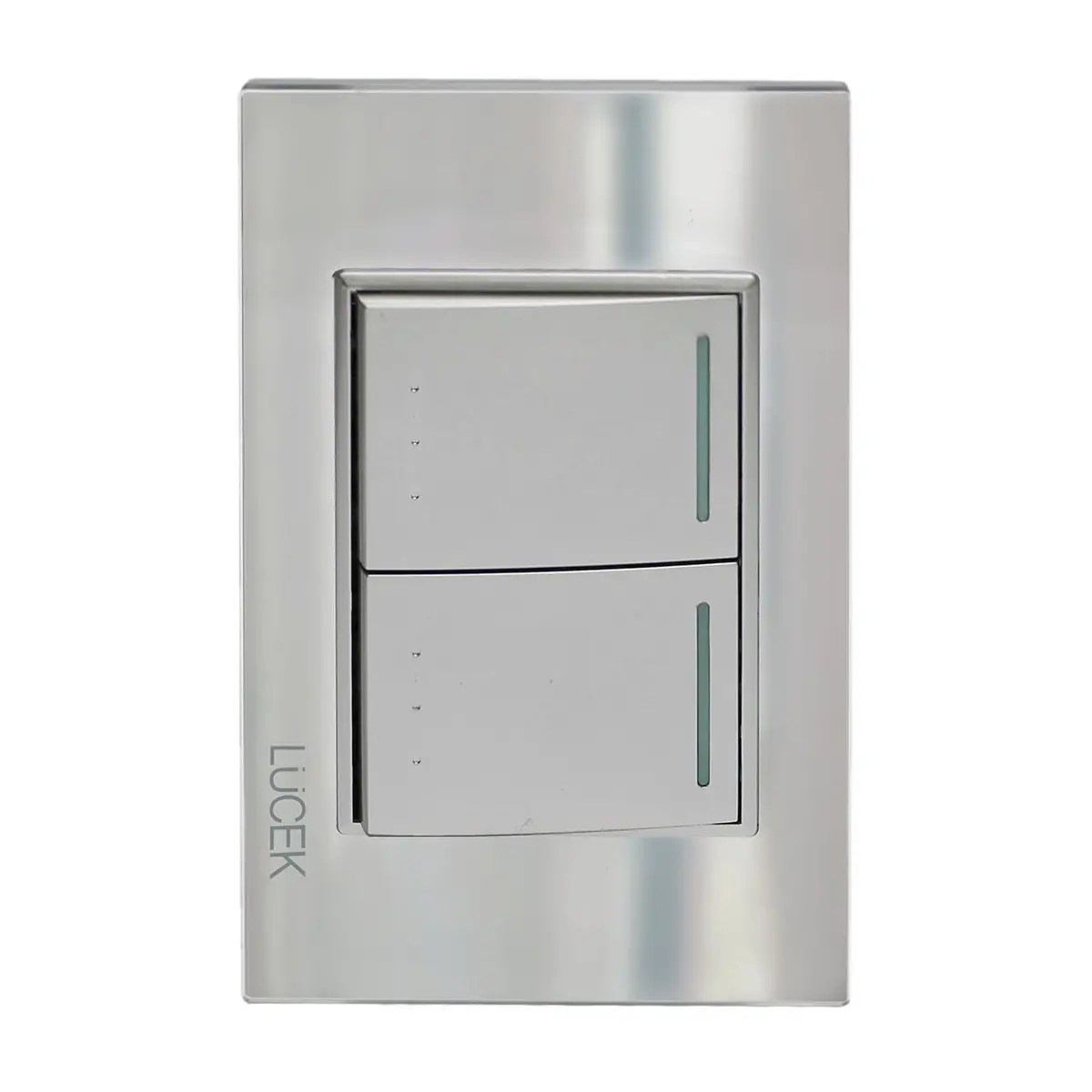 Placa Lucek 2 Apagadores Escalera Cristal Espejo Plata - La Nueva Eléctrica 1