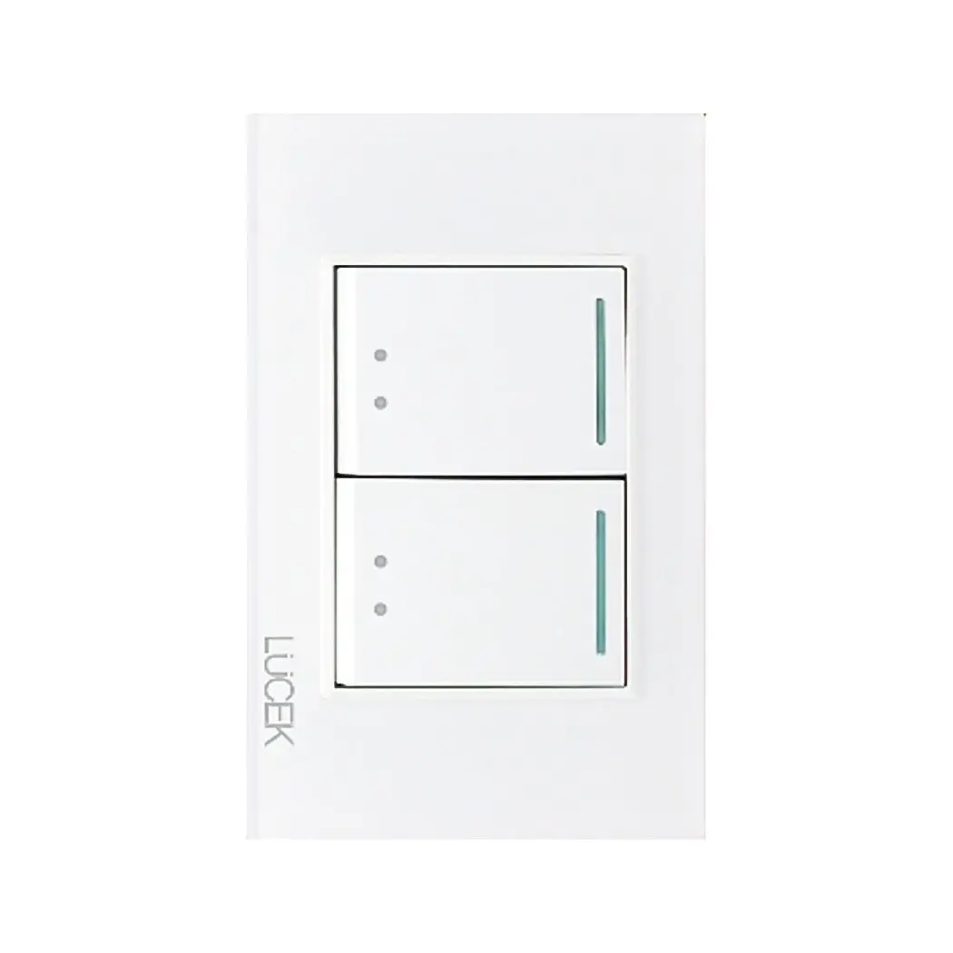 Placa Lucek Crystal C/2 Apagadores Escalera Blanco/Blanco - La Nueva Eléctrica 1