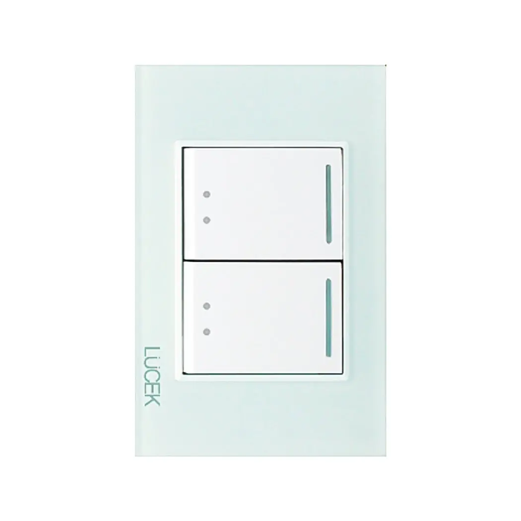 Placa Lucek Crystal C/2 Apagadores Escalera Crystal/Blanco - La Nueva Eléctrica 1