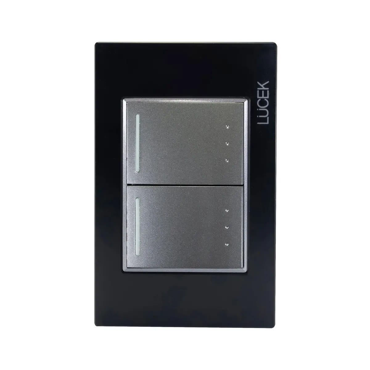 Placa Lucek Colors C/2 Apagadores Escalera Negro - La Nueva Eléctrica 1