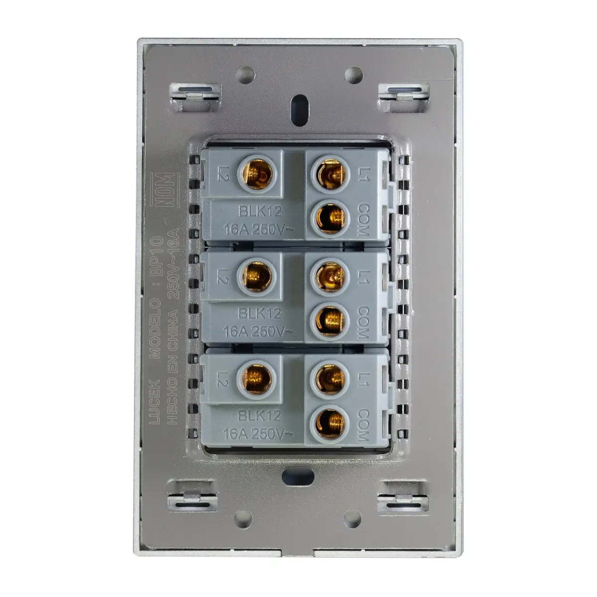 Placa Lucek Metálica Con 3 Apagadores De Escalera 1 V Anodizado - La Nueva Eléctrica 2