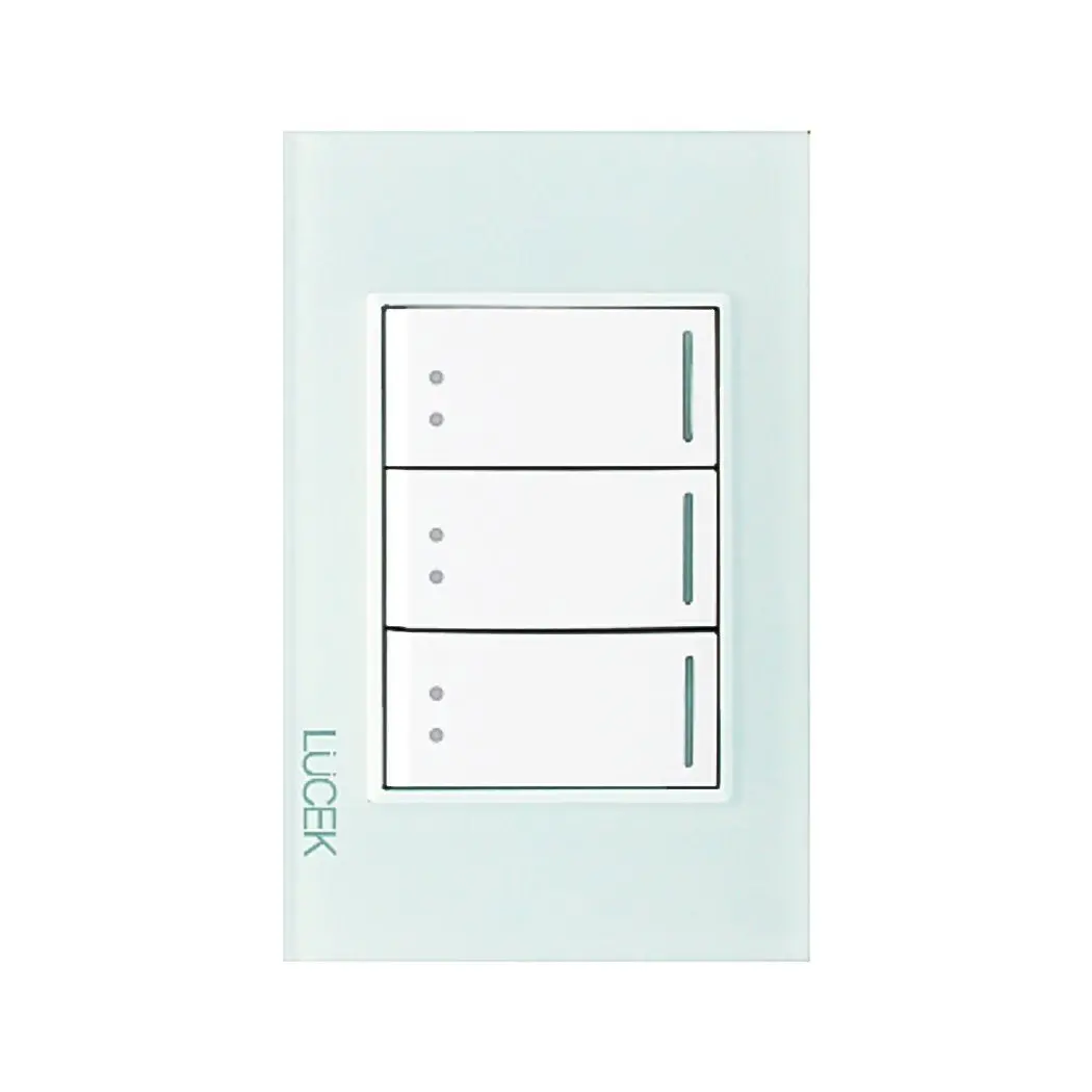 Placa Lucek Crystal C/3 Apagadores Escalera Crystal/Blanco - La Nueva Eléctrica 1