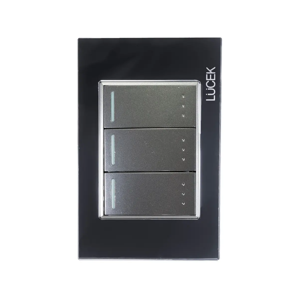 Placa Lucek 3 Apagadores Escalera De 1 Módulo Cristal Espejo - La Nueva Eléctrica 1