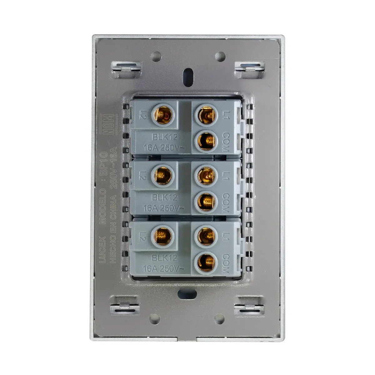 Placa Lucek 3 Apagadores Escalera De 1 Módulo Cristal Espejo - La Nueva Eléctrica 2