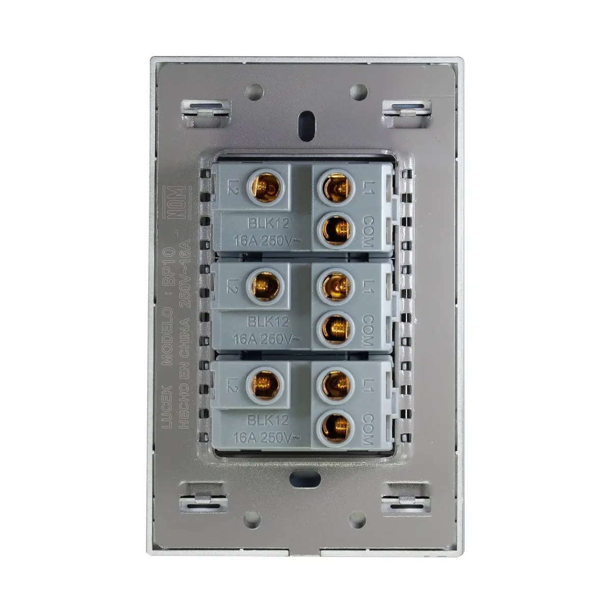 Placa Lucek Colors C/3 Apagadores Escalera Negro - La Nueva Eléctrica 2