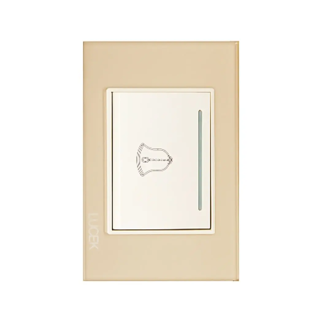 Placa Lucek Crystal Botón Timbre Dorado/Marfil - La Nueva Eléctrica 1