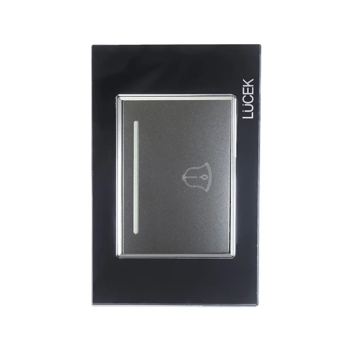 Placa Lucek Botón Timbre De 3 Módulos Cristal Espejo Negro - La Nueva Eléctrica 1