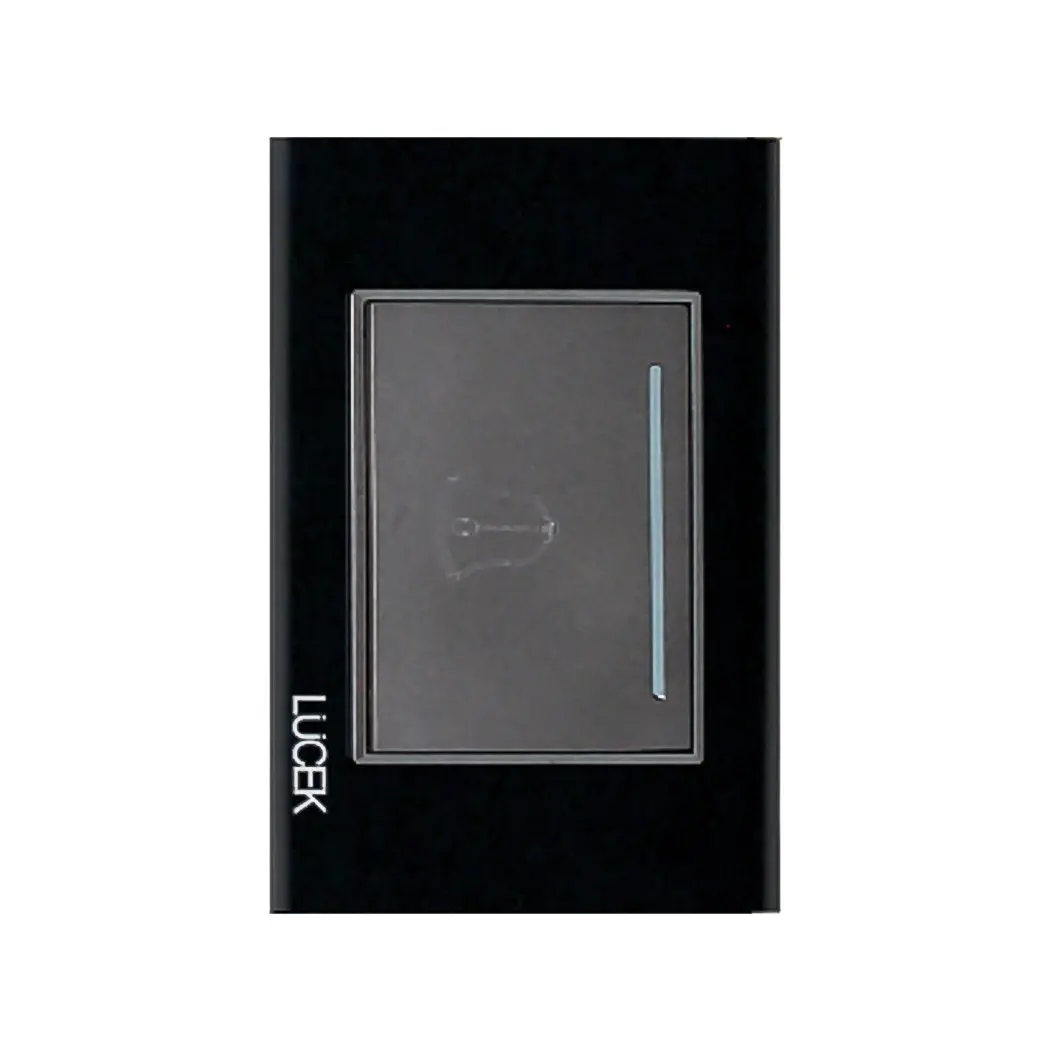 Placa Lucek Crystal Botón Timbre Negro/Negro - La Nueva Eléctrica 1