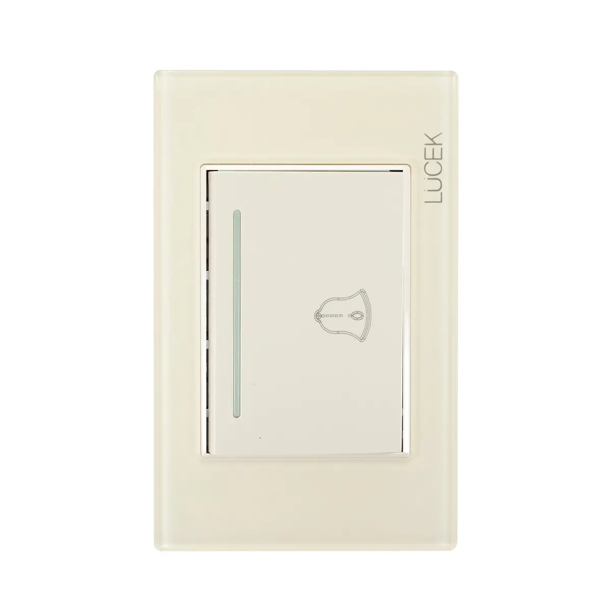 Placa Lucek Colors Botón Timbre Hueso - La Nueva Eléctrica 1