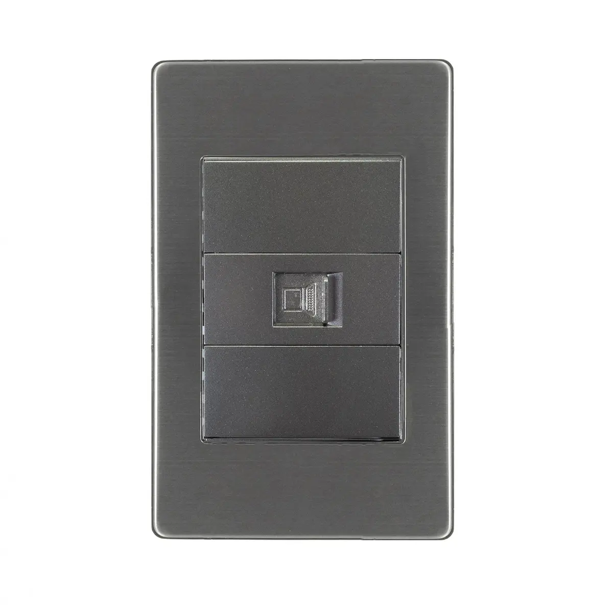 Placa Lucek Metálica Anodizado Jack Rj45 - La Nueva Eléctrica 1