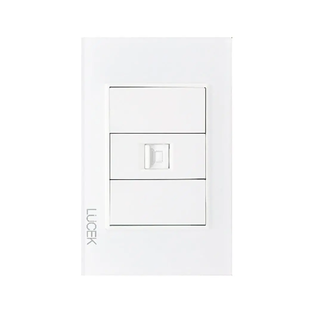 Placa Lucek Crystal Toma Rj45 Blanco/Blanco - La Nueva Eléctrica 1