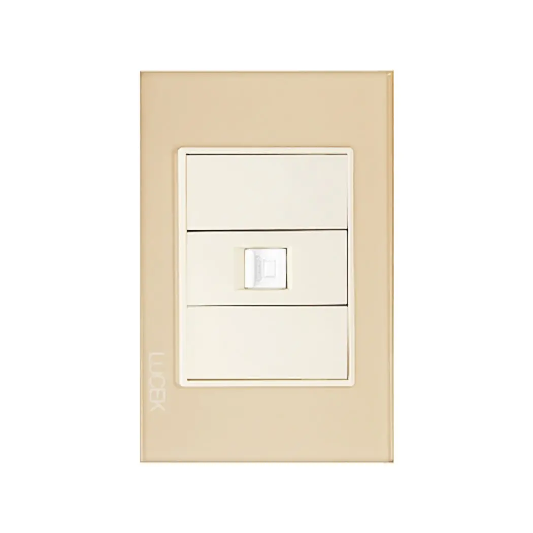 Placa Lucek Crystal Toma Rj45 Dorado/Marfil - La Nueva Eléctrica 1