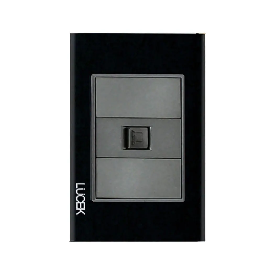 Placa Lucek Crystal Toma Rj45 Negro/Negro - La Nueva Eléctrica 1