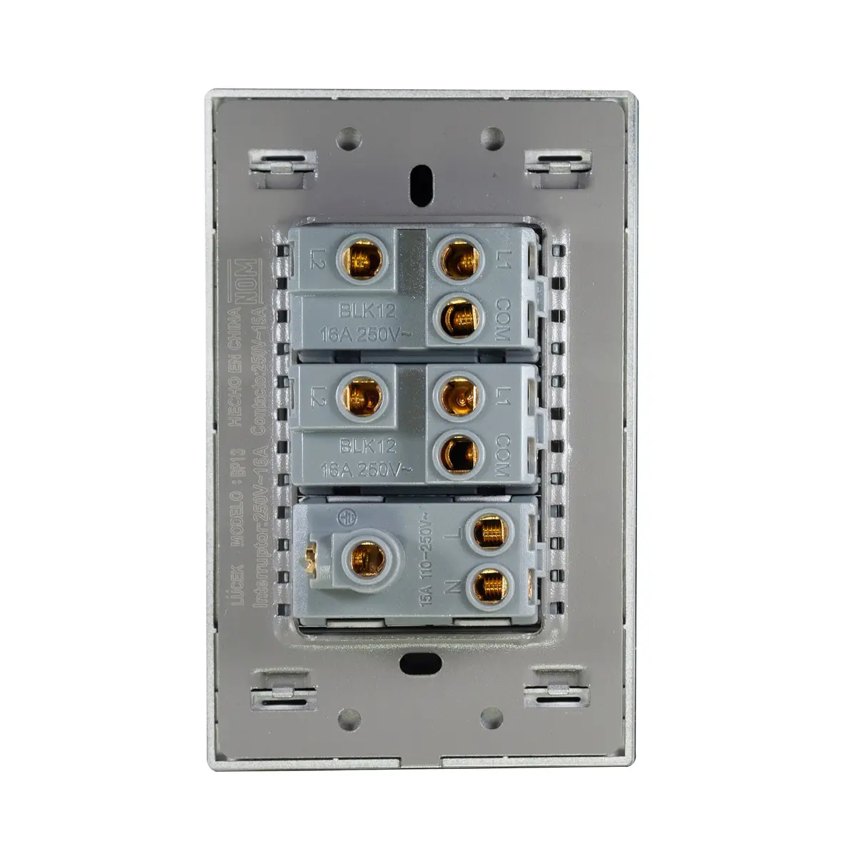 Placa Lucek 2 Apagadores Escalera Y 1 Contacto De 1 Módulo Cristal Espejo - La Nueva Eléctrica 2