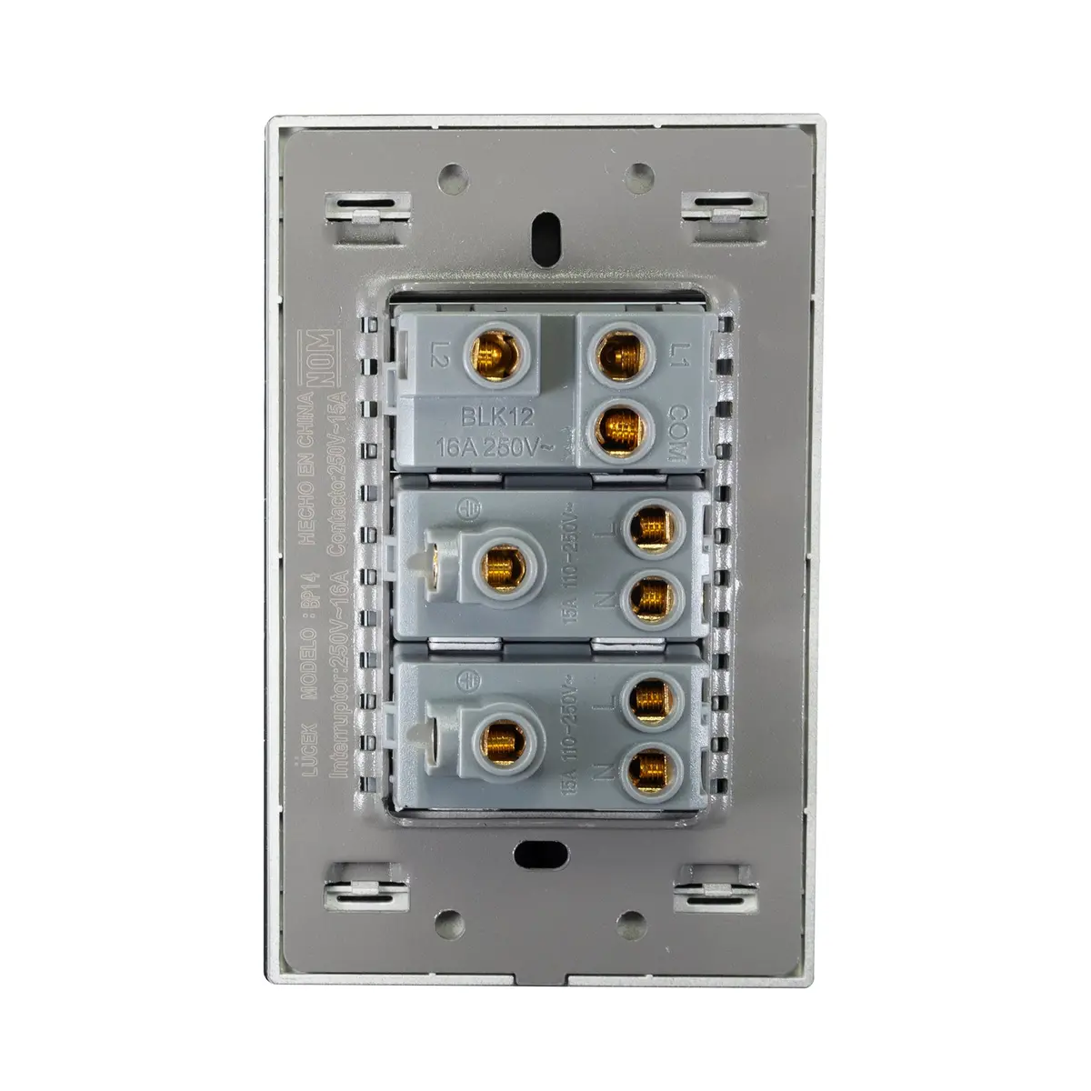 Placa Lucek 1 Apagador Escalera Y 2 Contactos De 1 Módulo Cristal Espejo - La Nueva Eléctrica 2