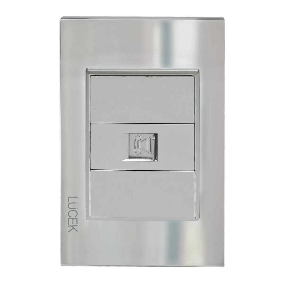 Placa Lucek Toma Telefónica Cristal Espejo Plata - La Nueva Eléctrica 1