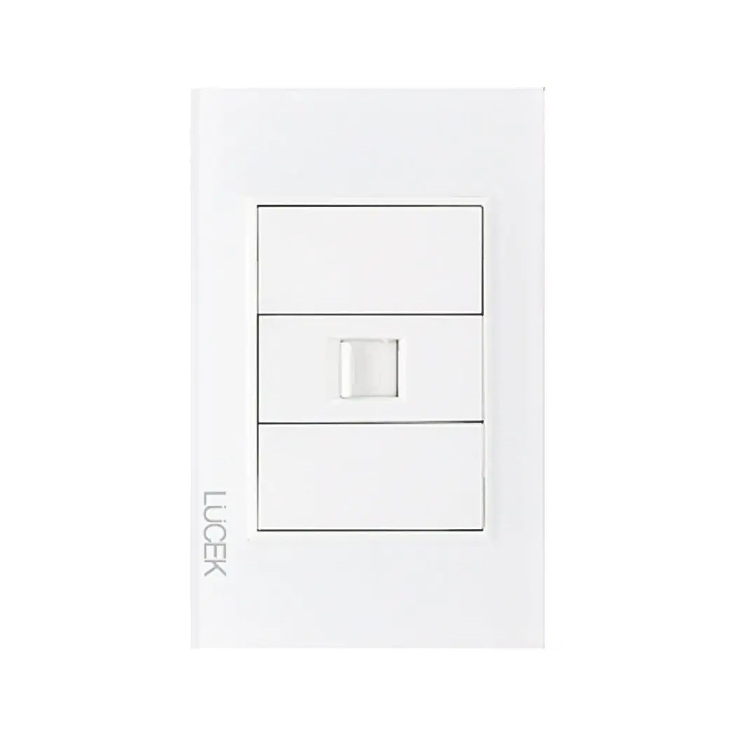 Placa Lucek Crystal Toma Telefónica Blanco/Blanco - La Nueva Eléctrica 1