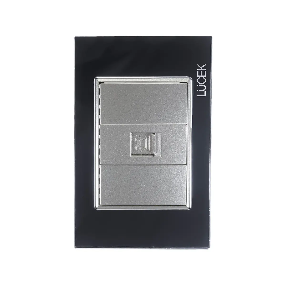 Placa Lucek Toma De Teléfono Cristal Espejo Negro - La Nueva Eléctrica 1