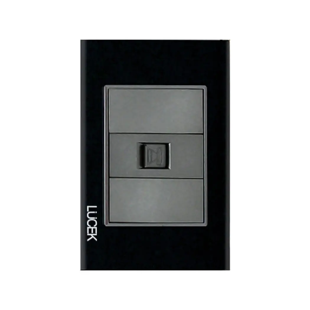 Placa Lucek Crystal Toma Telefónica Negro/Negro - La Nueva Eléctrica 1