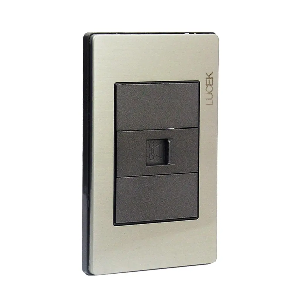 Placa Lucek Metal Toma Telefónica Anodizado - La Nueva Eléctrica 1