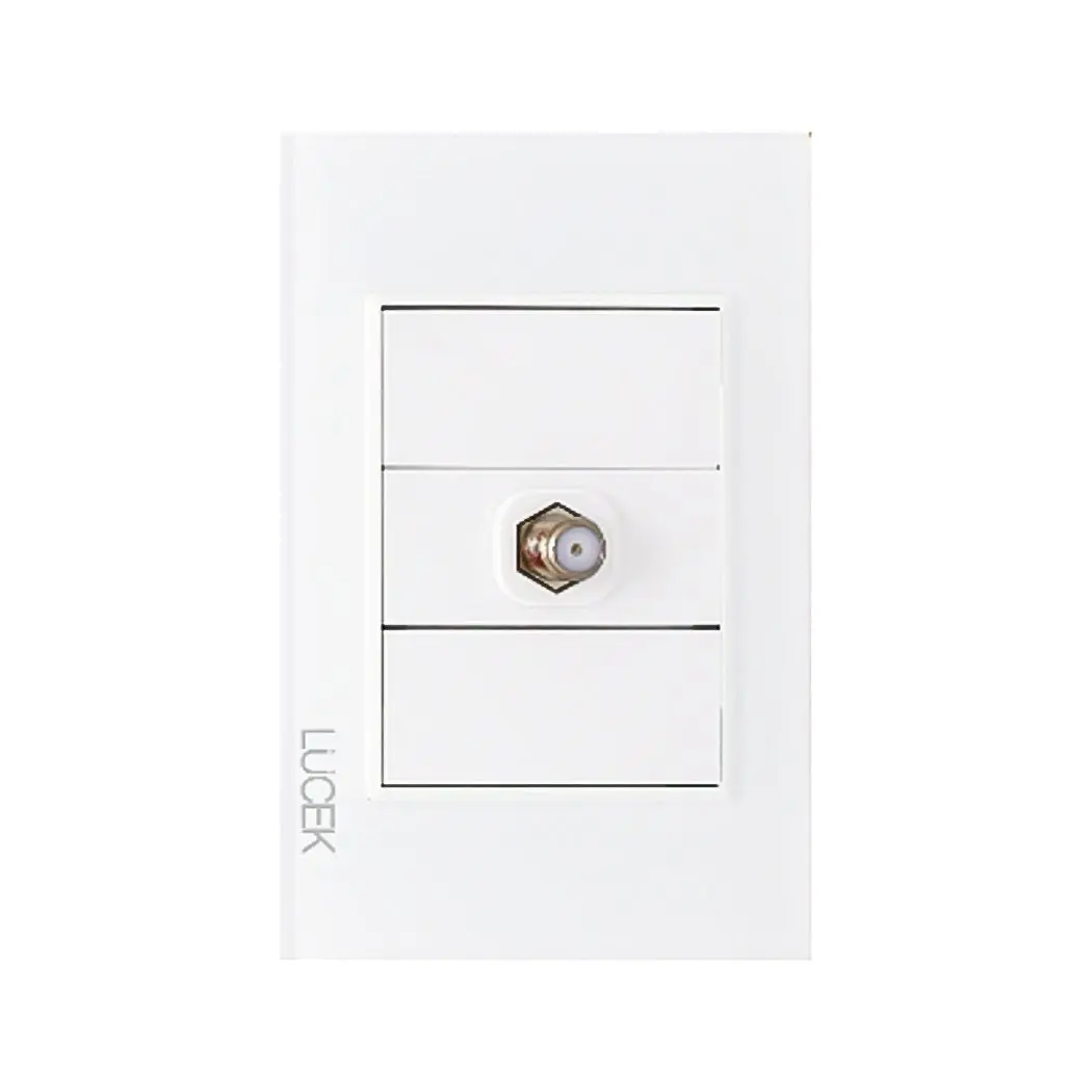Placa Lucek Crystal Toma Coaxial Blanco/Blanco - La Nueva Eléctrica 1