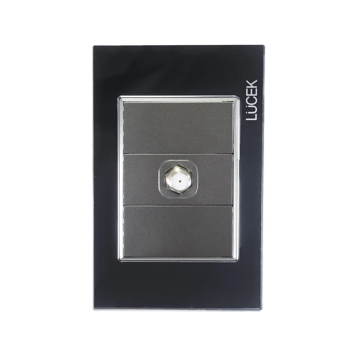 Placa Lucek Toma De Televisión Cristal Espejo Negro - La Nueva Eléctrica 1