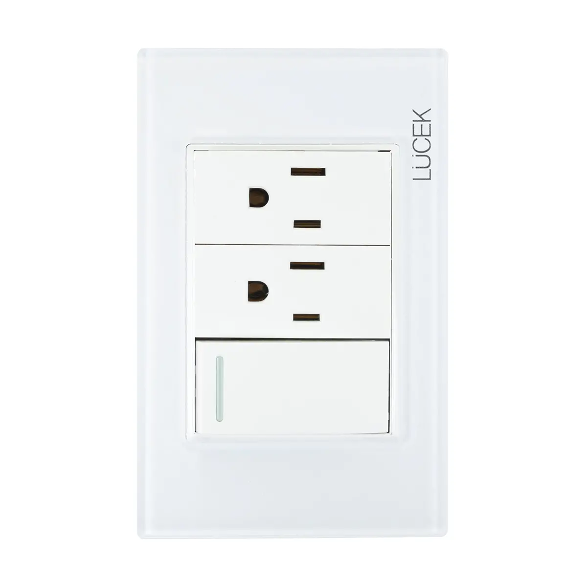 Placa Lucek Colors Apagador Sencillo Y 2 Contactos Blanco - La Nueva Eléctrica 1
