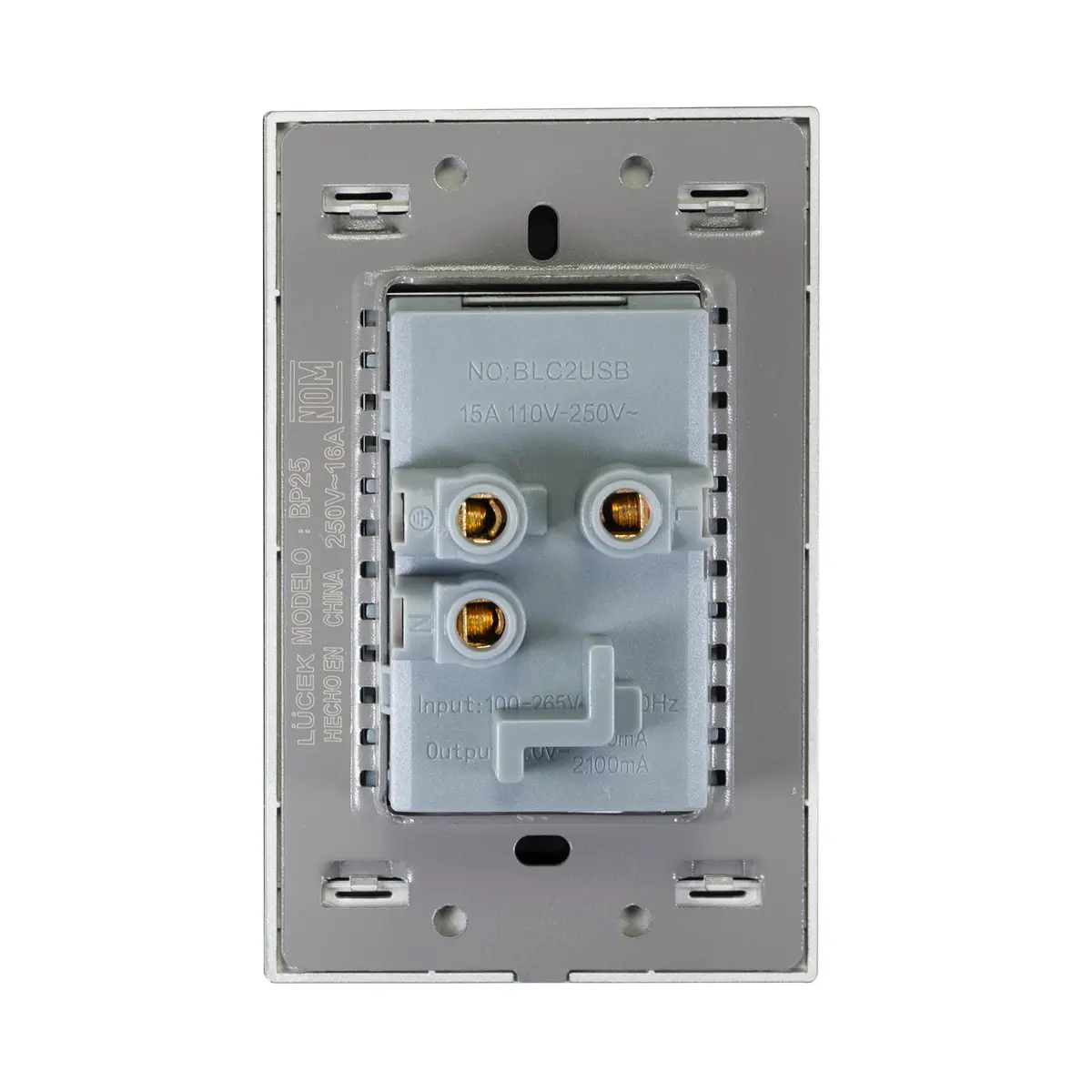 Placa Lucek Colors C/2 Contactos Y 2 Entradas Usb Negro - La Nueva Eléctrica 2